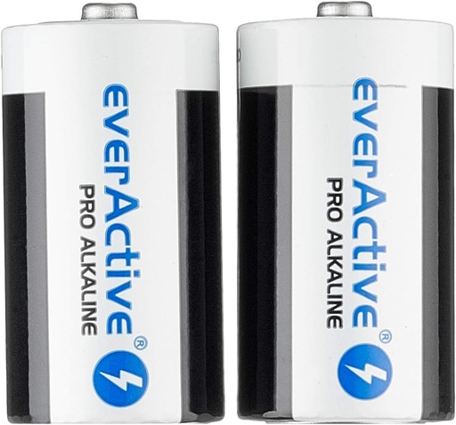 Baterii everActive C 2 pachete, Pro Alkaline, Baby LR14 R14 1,5V, cea mai inalta performanta, termen de valabilitate de 10 ani, 2 bucati - 1 blister LR14/C 2 bucati/ 1 blister