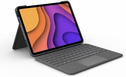 Husa cu tastatura Logitech Folio Touch pentru iPad cu trackpad si conector inteligent pentru iPad Air de 11 inchi (M2), iPad Air (a 4-a si a 5-a generatie), aspect german QWERTZ - gri
