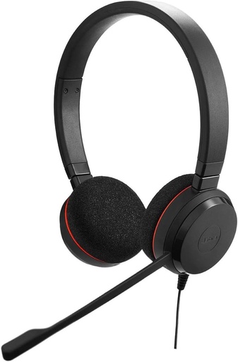 Casti stereo Jabra Evolve 20 - Casti certificate Microsoft Teams pentru softphone VoIP cu anulare pasiva a zgomotului - Cablu USB-A cu control apel - negru