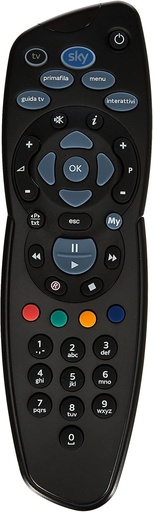 One For All, telecomanda functioneaza cu decodoarele My SKY HD, My SKY si SKY HD, Include 2 baterii Duracell, SKY 715 autentic, multicolor