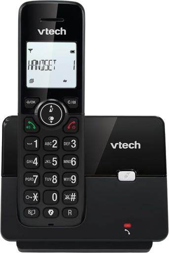 Telefon DECT de acasa fara fir VTECH CS2000 cu difuzor si blocare apel, telefon fix pentru varstnici, ID apelant, ecran LCD cu iluminare din spate de 1,8 inchi, butoane mari, mod ECO, negru