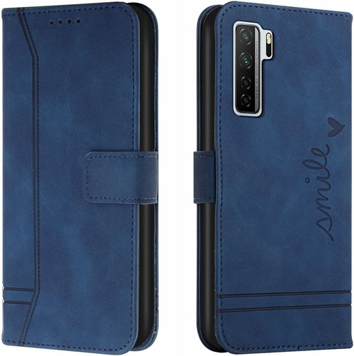 Husa Bravoday pentru Huawei P40 Lite 5G / Nova 7SE 5G, husa din piele cu magnetica, husa cu rabat pentru protectia Huawei P40 Lite 5G / Nova 7SE 5G, albastru