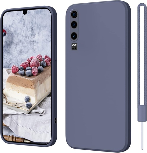ElestBela Husa Huawei P30 Husa Silicon, Husa Huawei P30 Ultra Subtire cu Microfibra, Protectie Camera si Protectie Ecran, Husa rezistenta la zgarieturi pentru Huawei P30 Gri