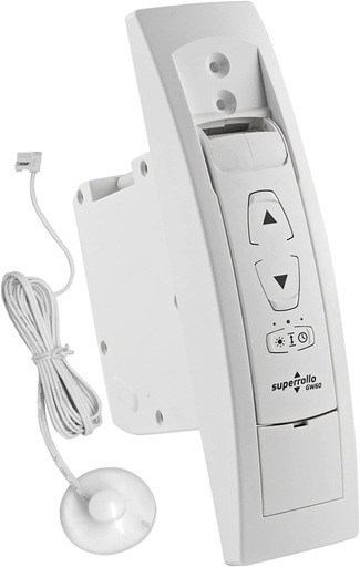 Rulo electric superrollo GW60, incorporat/montat pe perete, antrenare 4 in 1 pentru rulouri de pana la 25 kg (4,5 m²) + senzor optic, rulouri