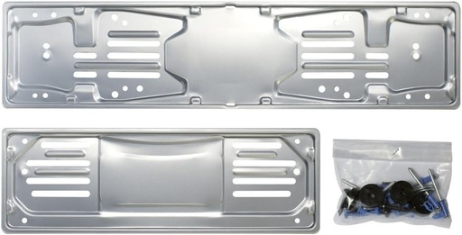 Cora 000116008 Set suport pentru placuta de inmatriculare 99, aluminiu fata si spate cu kit de fixare