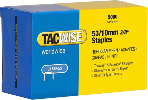 Tacwise 0431 Capse galvanizate, tip 53/10 mm, pachet de 5000