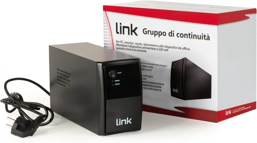 Alimentare neintreruptibila LINK LKUPS500 UPS pentru protectia dispozitivelor electronice cu baterie reincarcabila 12V/4.5Ah si tehnologie interactiva Line, dimensiuni compacte 29,2x14x21,5 cm, doua prize Schuko femele