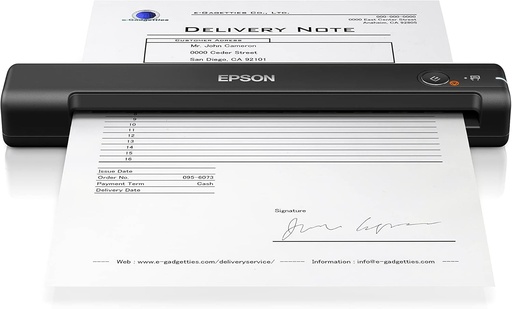 EPSON WorkForce ES-50 | Scaner mobil de documente - 600 DPI, alimentat prin USB, 10 PPM, design compact, software ScanSmart, alimentator automat de documente, negru