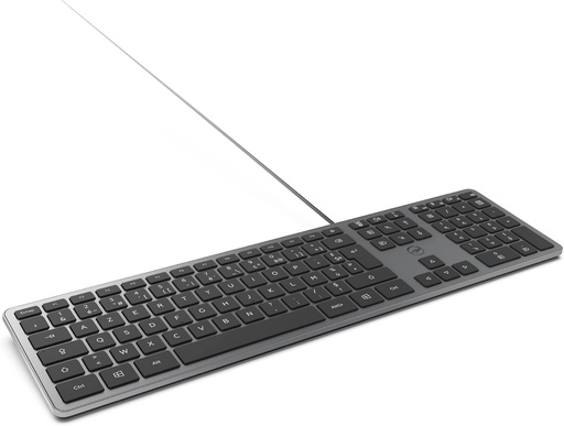 Laboratorul de mobilitate - Tastatura pentru PC cu fir ultra subtire gri spatial - Conexiune USB franceza AZERTY