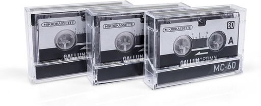 GALLUNOPTIMAL MC60 Microcaseta - Dictafon - Pachet de 3 - Caseta Dictafon - Microcaseta - Caseta audio