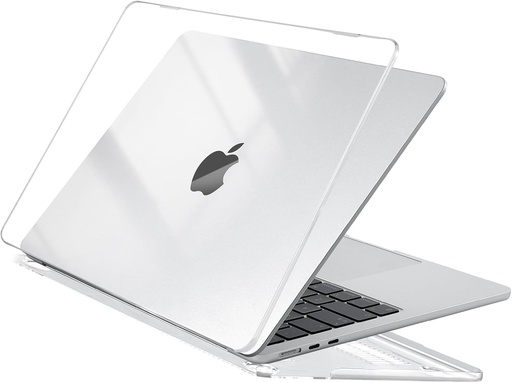 Husa EooCoo compatibila cu MacBook Air M4 M3 M2 13,6 inchi 2025 2024 2022 (A3240 A3113 A2681) cu Touch ID, carcasa rigida ultra-subtire, husa de protectie, husa transparenta pentru Air 13 - Crystal Clear