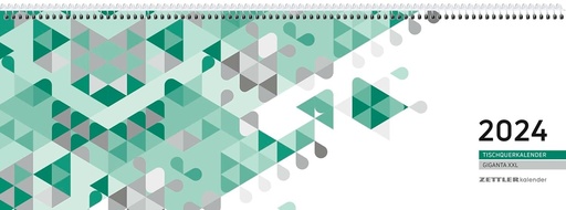 Calendar de birou ZETTLER Giganta XXL verde 2024, in format 42,2 x 14,8 cm, calendar lunar, cu spatiu pentru note, calendar de birou cu prezentare anuala