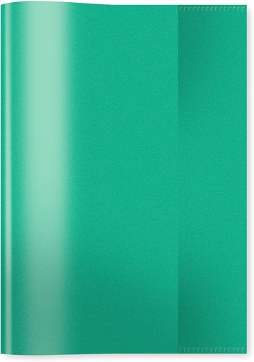 HERMA 7485 Husa pentru caiet A5 Transparent Verde, husa pentru caiet din folie de polipropilena rezistenta si care se curata cu stergerea, protectie pentru caiete transparente pentru caiete, colorate