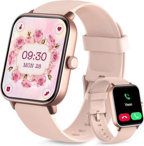 Ceas inteligent barbati femei cu functie de telefon si Alexa incorporat, ceas fitness de 1,8 inchi cu pedometru ritm cardiac SpO2, ceas cu monitorizare somn, ceas cu peste 100 de moduri sportive, ceas sport impermeabil IP68 pentru Android iOS