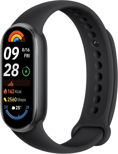 Xiaomi Smart Band 9 - Bratara de activitate, pana la 21 de zile de viata a bateriei, afisaj AMOLED cu frecventa de reimprospatare de 60 Hz, senzor de ritm cardiac, negru
