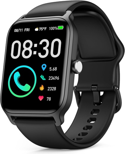 Smartwatch barbati femei cu functie de telefon - ceas fitness barbati cu 100 de moduri sport monitor de somn ritm cardiac SpO2 pedometru ceas de mana ceas sport impermeabil IP68 pentru Android iOS (negru)