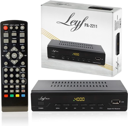LEYF PA-2211 Decodor DVB-T2 Full HD 1080p Ricevitori Digitale Terrestre (HDTV, DVB-T/T2, Scart, USB)