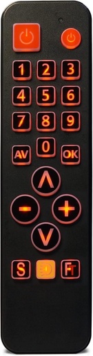 FeinTech SDF00400 Telecomanda universala FeinControl cu ​​butoane mari iluminate Functie de invatare Negru