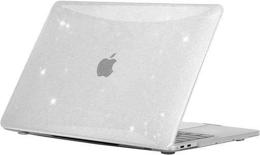 Husa EooCoo compatibila cu MacBook Air 13 M1 A2337 A2179 A1932 cu ecran Retina, 2020 2019 2018 MacBook Air 13,3 inchi Husa rigida din plastic lucios, sclipici transparent