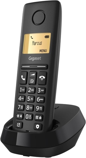 Gigaset Pure 120 - Telefon fara fir cu nu deranjati si ECO DECT - afisaj iluminat - compatibil cu aparate auditive, negru antracit [Compatibil in DE, IT, FR, NL, BE, CH, AUT]