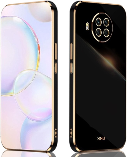 Husa pentru telefon ILING pentru husa Xiaomi Mi 10T Lite 5G, silicon colorat, protejeaza camera, husa ultra-subtire rezistenta la socuri pentru femei (negru)