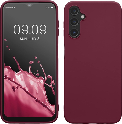Husa kwmobile compatibila cu husa Samsung Galaxy A14 5G - Husa de protectie din silicon moale - Violet Burgundia