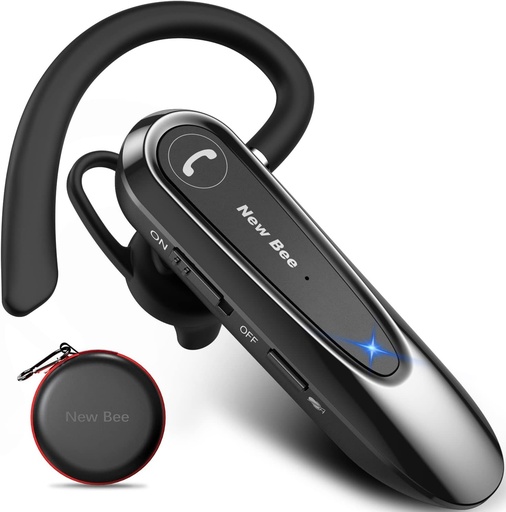 Noua casca Bluetooth Bee Telefon fara fir Maini libere cu microfon dual V5.0 Casti Bluetooth Maini libere cu 20 de ore de convorbire Microfon Mut Conexiune cu doua dispozitive pentru iPhone, Android si laptop