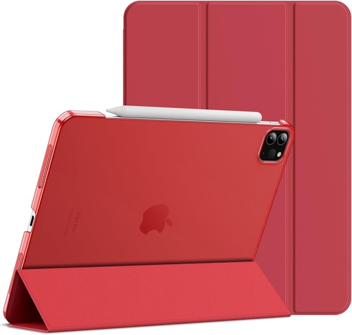 Husa JETech pentru iPad Pro de 11 inchi, model 2022/2021/2020/2018, suporta incarcarea creionului, husa cu trezire/dormire automata (rosu)