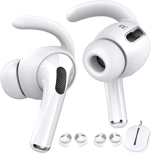 AHASTYLE Tampoane pentru urechi AirPods Pro Silicon 3 perechi Huse pentru casti anti-alunecare cu carlig pentru ureche【Nu se potriveste in carcasa de incarcare】 Compatibila cu Apple AirPods Pro 1-a generatie (negru)