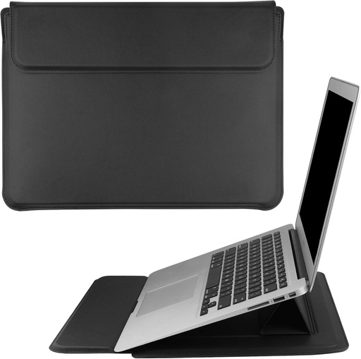 Geanta HoYiXi pentru laptop de 15,6 inchi Husa din piele PU compatibila cu MacBook Pro 16 2021 si 2019 A2141/MacBook Pro 15/15,6 inchi Husa de protectie ASUS Vivobook 15/Surface Laptop 3, neagra