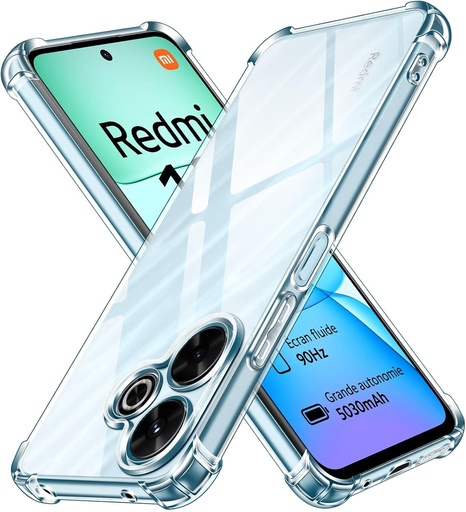 Husa iVoler pentru Xiaomi Redmi 13 4G / Poco M6 4G, husa transparenta rezistenta la socuri cu bara de protectie moale TPU, husa de protectie subtire din silicon moale TPU