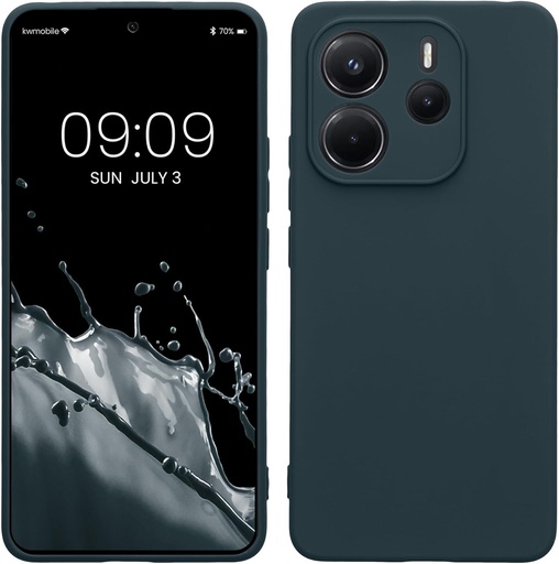 husa kwmobile compatibila cu husa Xiaomi Redmi Note 14 4G - husa pentru telefon TPU cu protectie pentru camera - ardezie intunecata