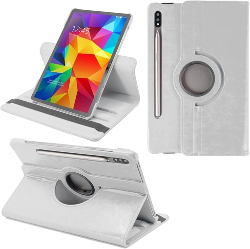 Husa COOVY(R) 2.0 pentru Samsung Galaxy Tab S7 11.0 SM-T870 SM-T875 SM-T876 Husa de protectie Rotire 360° Husa inteligenta Stand Auto Wake/Sleep | Alb