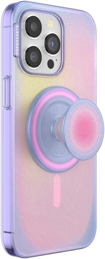 PopSockets: PopCase PlantCore pentru MagSafe - Husa pentru telefon pe baza de plante pentru iPhone 15 Pro Max cu PopGrip compatibil MagSafe - Suport si maner pentru telefon cu partea superioara interschimbabila - Aura