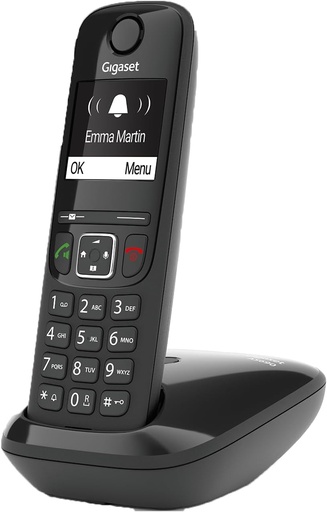 Gigaset AS690 - Telefon DECT fara fir - afisaj mare, cu contrast ridicat - calitate audio stralucitoare - profile de sunet reglabile - functie hands-free - nu deranja, negru [versiunea germana]