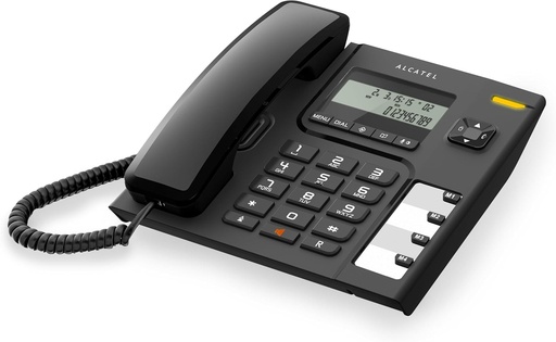 Telefon fix Alcatel T56 BLACK cu afisaj mare, functie hands-free, 4 taste de memorie directa, jurnal detaliat al apelurilor, buton de sunet
