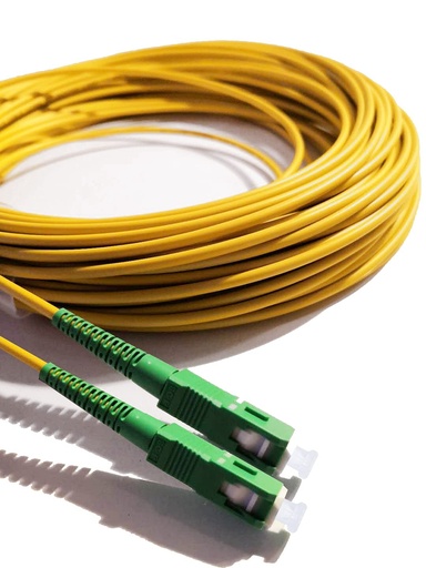 Elfcam(R) - Cablu de fibra optica SC/APC de 30 m pentru SC/APC Simplex Singlemode 9/125, compatibil cu TIM Fibra, Vodafone Fibra, Wind Fibra si Tre Fibra, 30M