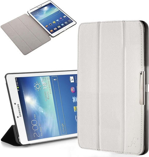 Forefront Cases Husa inteligenta compatibila cu husa Samsung Galaxy Tab 3 8.0 Husa de protectie - Ultra subtire, usoara, protectie completa a dispozitivului Functie de trezire automata inteligenta + stylus (alb)