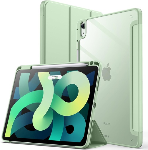Husa JETech pentru iPad Air 11 inchi (M3/M2) (2025/2024), iPad Air 5/4 (10,9 inchi, 2022/2020, al 5-lea/4-lea) cu suport pentru creion, husa subtire transparenta pentru carcasa din spate (verde Matcha)