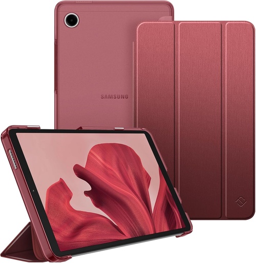 Husa Fintie pentru Samsung Galaxy Tab A9 8.7 inch 2023, husa de protectie ultra subtire cu husa din spate translucida pentru tableta Samsung A9 8.7 SM-X110/X115/X117, rosu vin