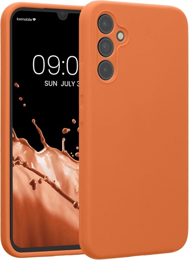 husa telefon mobil kw compatibila cu Samsung Galaxy A34 5G - husa cauciucata pentru telefon din silicon caise cald