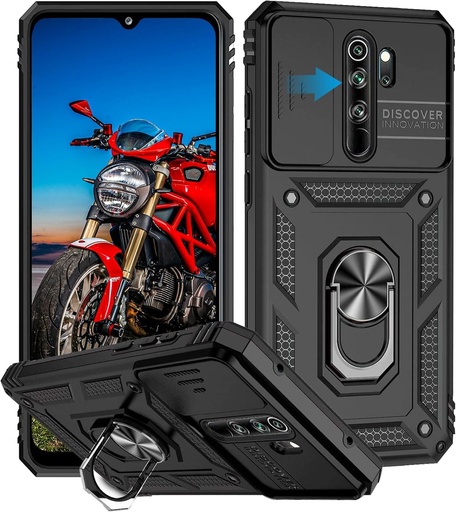 Husa WeiCase pentru Xiaomi Redmi Note 8 Pro, protectie pentru camera cu camera glisanta, husa de protectie cu inel de 360 ​​de grade, suport metalic cu magnet, husa din silicon rezistenta la socuri pentru Redmi Note 8 Pro