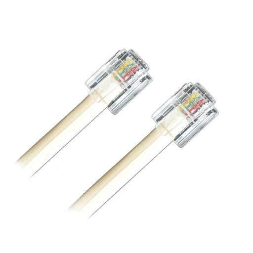 APM 570841 - Cablu Adsl Rj11 Conectori Tata/Tata Alb - Lungime 5M - Cablu moale si flexibil pentru conectarea la o cutie sau modem ADSL
