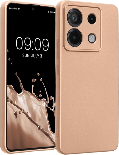 husa pentru telefon mobil kw compatibila cu Xiaomi Redmi Note 13 Pro 5G / Poco X6 5G - husa din silicon moale cu stralucire metalica in aur metalic
