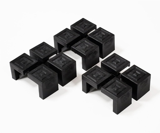Set de protectie de podea DEGAMO pentru mobila corturi, plastic negru, 12 bucati