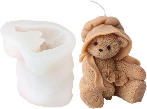 Xidmold 3D Teddy Bear Silicon Mold pentru ciocolata, decorare prajituri, sapun, ceara de soia, decoratiuni artizanale (ursulet)