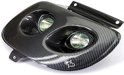 O variantă de amplificator pentru farul din față (Cod 77201315 – Masca de far cu halogen în stil carbon, compatibilă cu modelele MBK Booster Spirit/Yamaha BWS din anii 1994–2003)