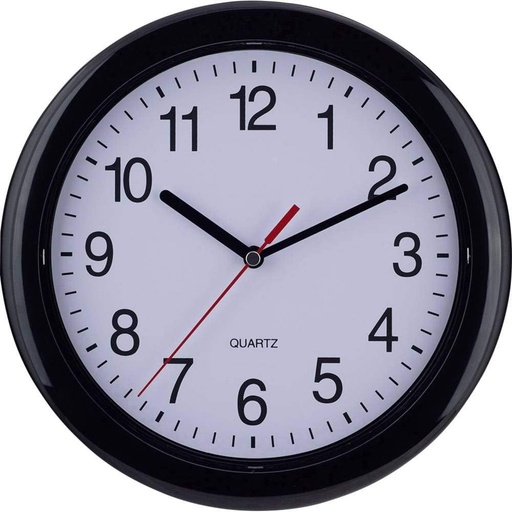 Ceas de perete cu cuart EuroTime 2221, 25 cm, negru
