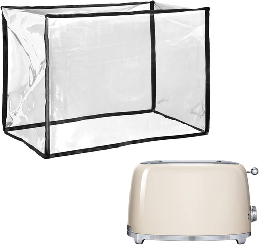 Husa de protectie kwmobile compatibila cu husa Smeg TSF01CREU - Husa de praf rezistenta pentru prajitoare de paine - Transparent/Negru