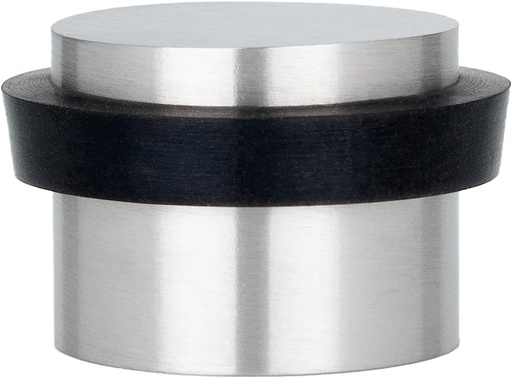 Opritor de usa adeziv EVI Herrajes 040163AM, finisaj mat din otel inoxidabil - cauciuc negru, 28x20mm